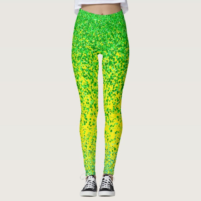 Leggings Grille verte 2 côtés 01.b Jaune BG (Devant)