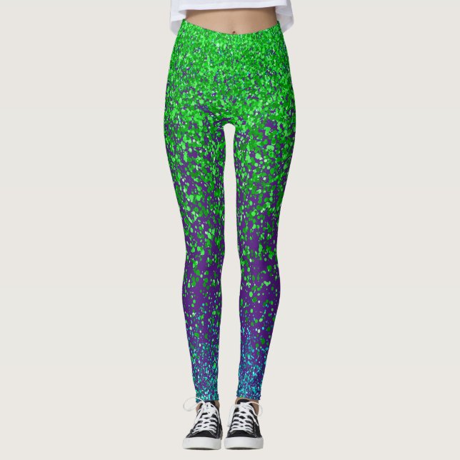 Leggings Grille verte 2 côtés 01.b Violet BG (Devant)