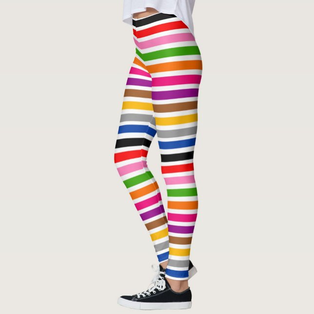 Leggings Grilles multicolores blanches Conception Motif (Créateur téléchargé)