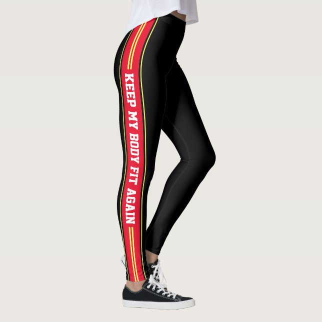 Leggings Grilles verticales Design de texte Pantalons de sp (Droite)