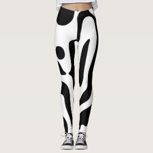 Leggings Grip Vise : Noir et Blanc Abstrait