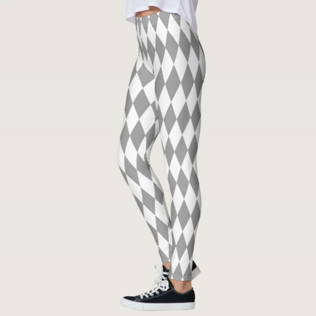 Leggings Gris blanc Arlequin Diamants Motif Design (Créateur téléchargé)