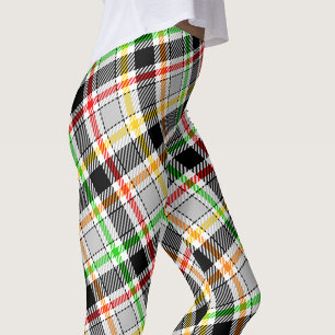 Leggings Gris cendré noir multicolore flanelle carreaux tar