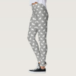 Leggings Gris et blanc de motif de silhouettes de Grands<br><div class="desc">Guêtres d'amusement pour des amants de Grands Pyrénées</div>