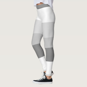 Leggings Gris et blanc Motif strié horizontal