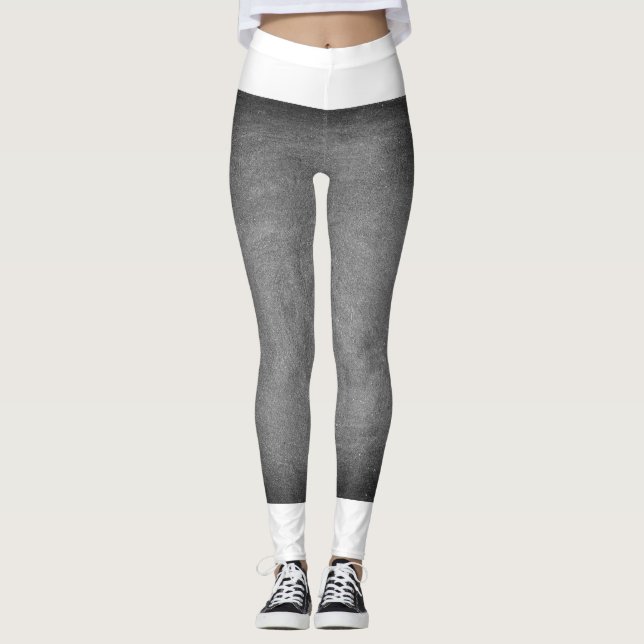 Leggings Gris Et Blanc Noir (Devant)
