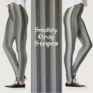 Leggings Gris et noir rayé monochrome fumé