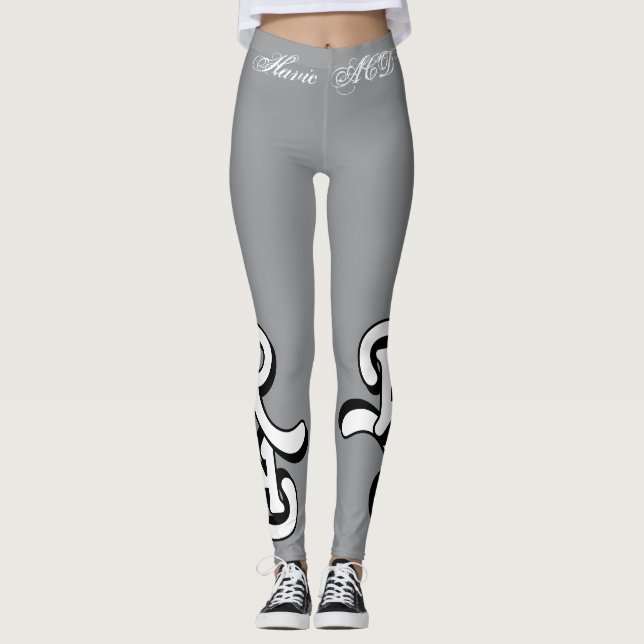 LEGGINGS GRIS GRIS POINTS À CORRESPONDANCE PICKLE BALL PADL (Devant)