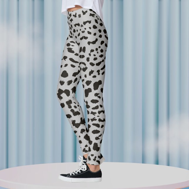 Leggings Gris Leopard Safari Imprimer (Créateur téléchargé)