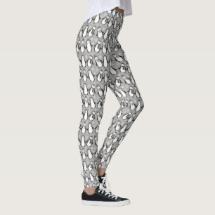 Leggings Gris mignon de la conception   de pingouins