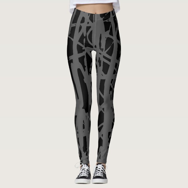 Leggings Gris mou et noir (Devant)