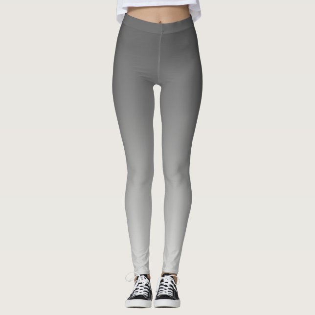 Leggings Gris neutre et simple de gradient (Devant)