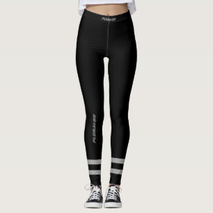 Leggings Gris noir monogrammé sportif