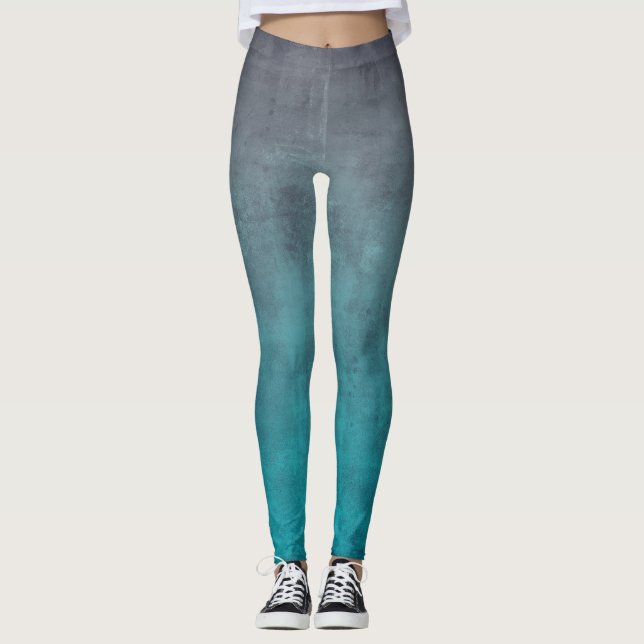 Leggings Gris Turquoise rustique ombre (Devant)