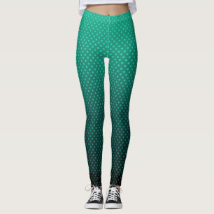 Leggings Gris vert dégradant pois imprimer abstrait femi