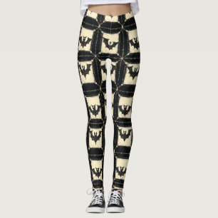 Leggings Grunge Denim Halloween Patchwork avec chauves-sour
