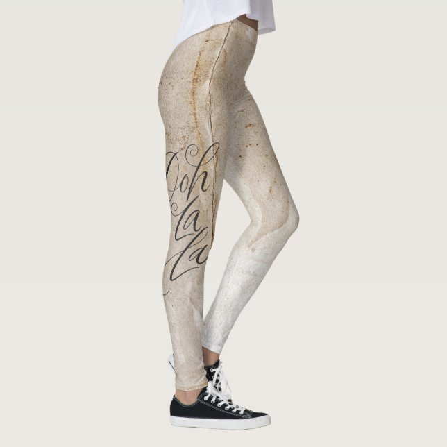 Leggings Grunge Distressed Ooh La La Typographie Lettres (Droite)