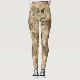 Leggings Grunge Rustic Steampunk Horloge (11)
