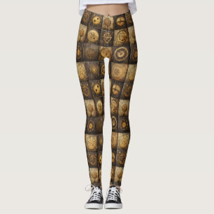 Leggings Grunge Rustic Steampunk Horloge (15)