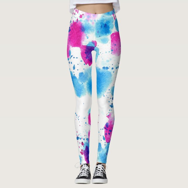 Leggings Grunge Taches Aquarelle Texture (Devant)