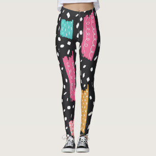Leggings Grunge Washi Tape Abstraite