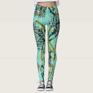 Leggings Grungy Tribal : Ethnic Rug Motif