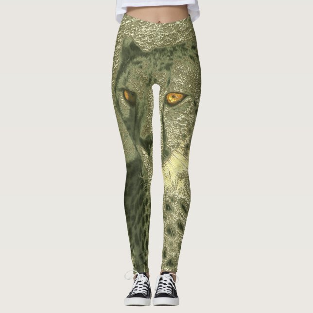 Leggings guépard métallique (Devant)