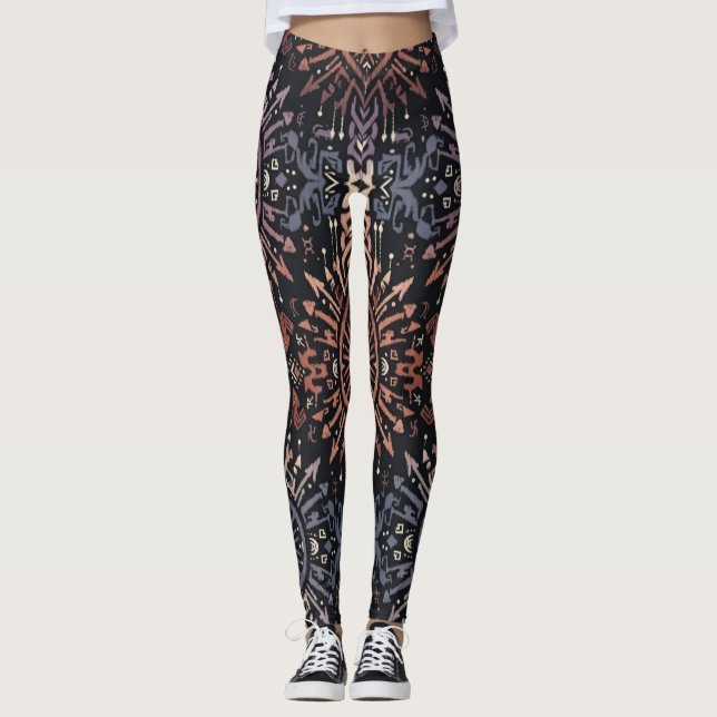 Leggings Guerrier tribal Ikat  (Devant)