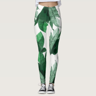 Leggings Guêtres 2 d'impression de feuille de banane