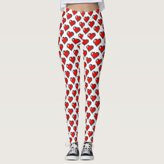 Leggings guêtres à 8 bits de coeur
