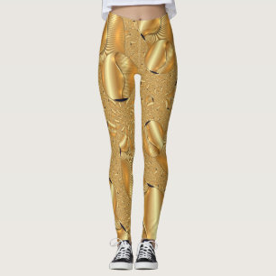 Leggings Guêtres abstraites de conception de bêcheur d'or
