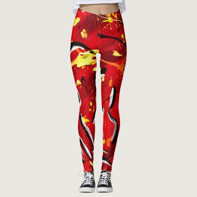 Leggings Guêtres abstraites impressionnantes (Devant)