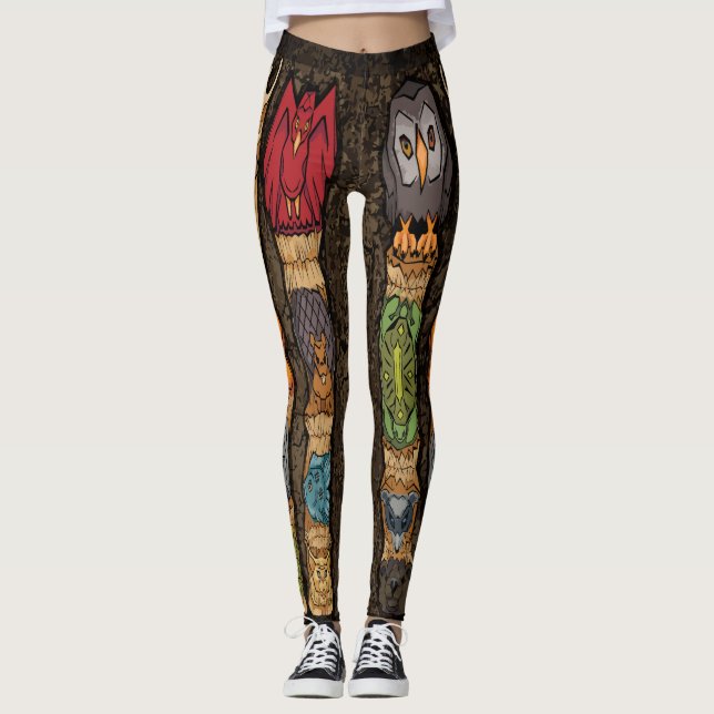 Leggings Guêtres animales de Polonais de totem (Devant)