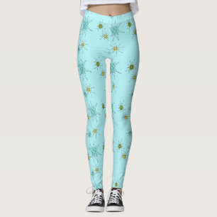 Leggings Guêtres atomiques bleues de Starbursts des oeufs