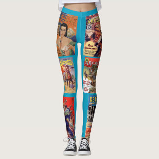 Leggings Guêtres avec des couvertures de magazine de pulpe
