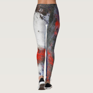Leggings Guêtres blanches rouges de ll d'abrégé sur bleu