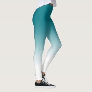 Leggings Guêtres blanches turquoises d'Ombre