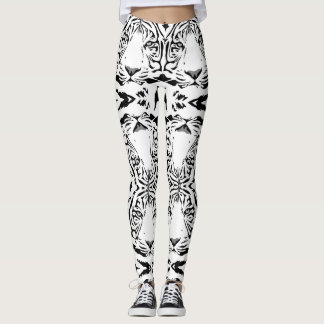 Leggings Guêtres blanches uniques de tigre