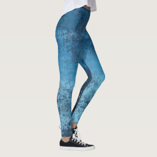 Leggings Guêtres bleues affligées de motif