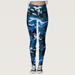 Leggings guêtres bleues de camo