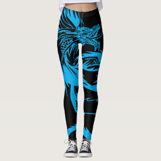 Leggings Guêtres bleues de dragons du cru RPG de cri