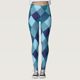 Leggings Guêtres bleues de motif de harlequin
