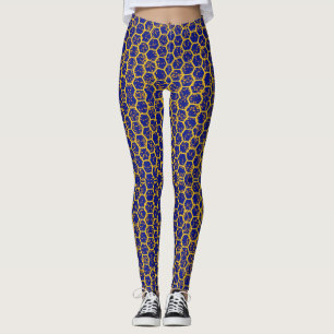 Leggings Guêtres bleues de nid d'abeilles
