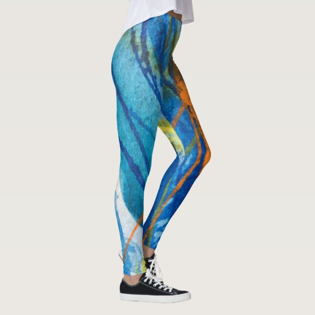 Leggings Guêtres bleues de yoga de style libre de CALactive (Droite)