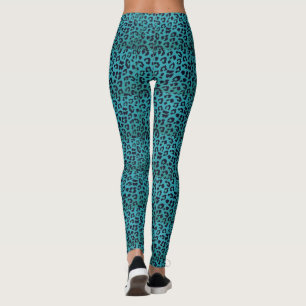 Leggings Guêtres bleues géniales d'empreinte de léopard