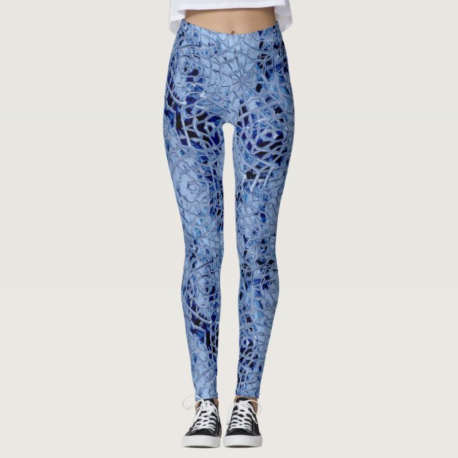 Leggings Guêtres bleues glaciales (Devant)
