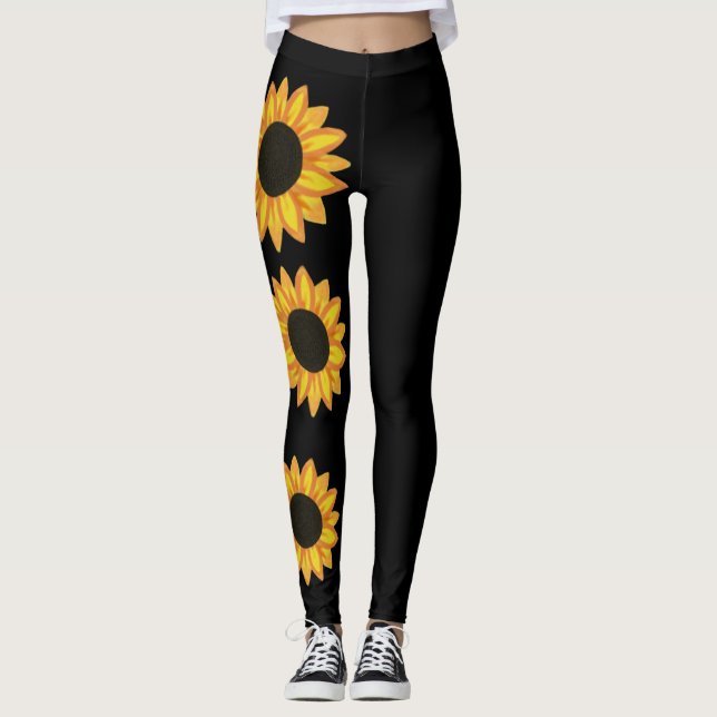 Leggings Guêtres chics sportives de noir d'Activewear de (Devant)