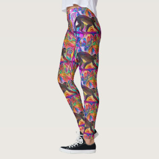 Leggings Guêtres colorées d'art de singe d'araignée