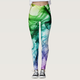 Leggings Guêtres colorées de conception d'art de fumée