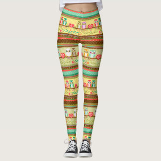 Leggings Guêtres colorées de hiboux d'amour